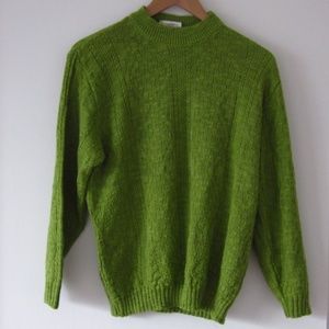 VINTAGE Green Mock Neck Knit Sweater